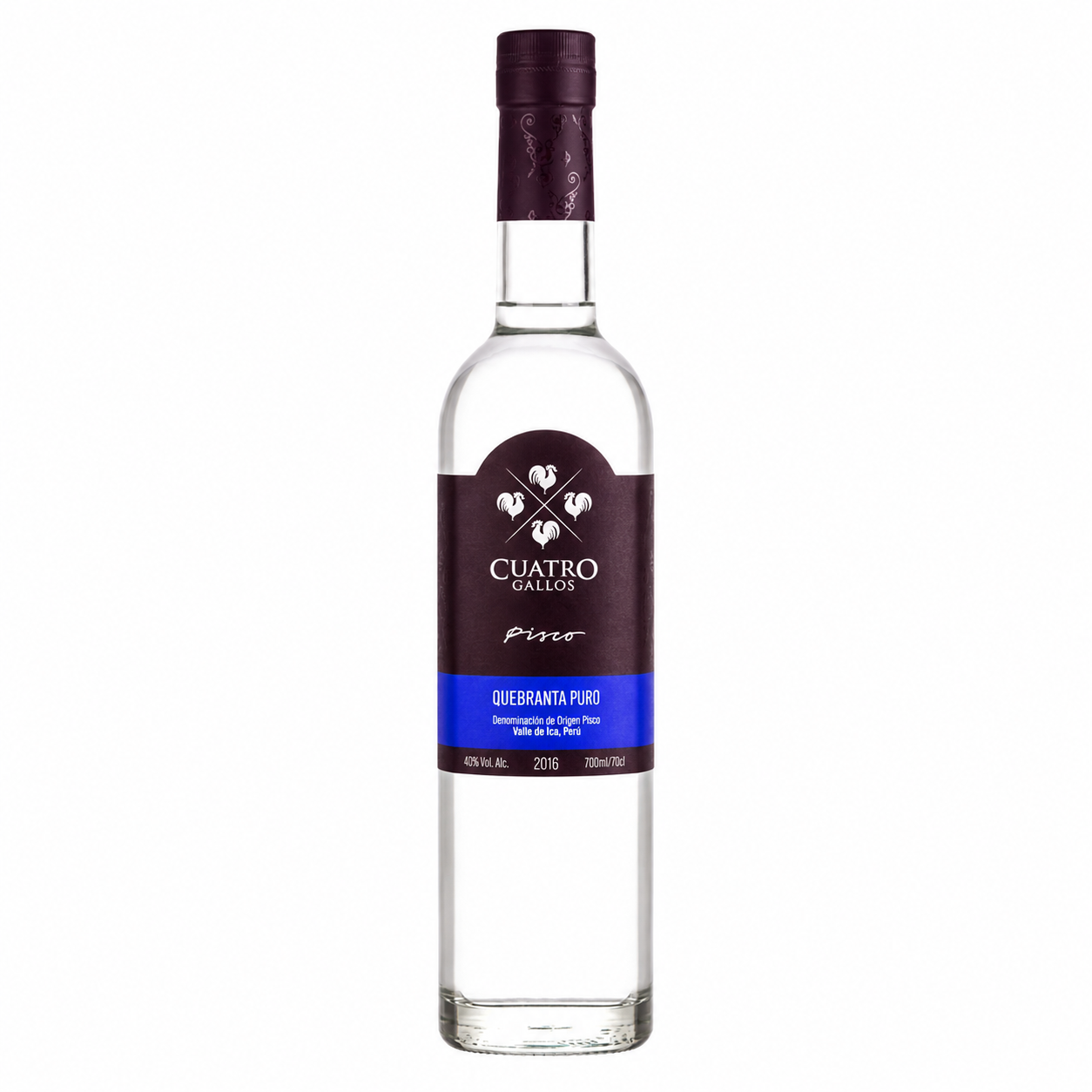 Pisco Puro Quebranta Cuatro Gallos 700ml ficha tecnica original SC Liquors