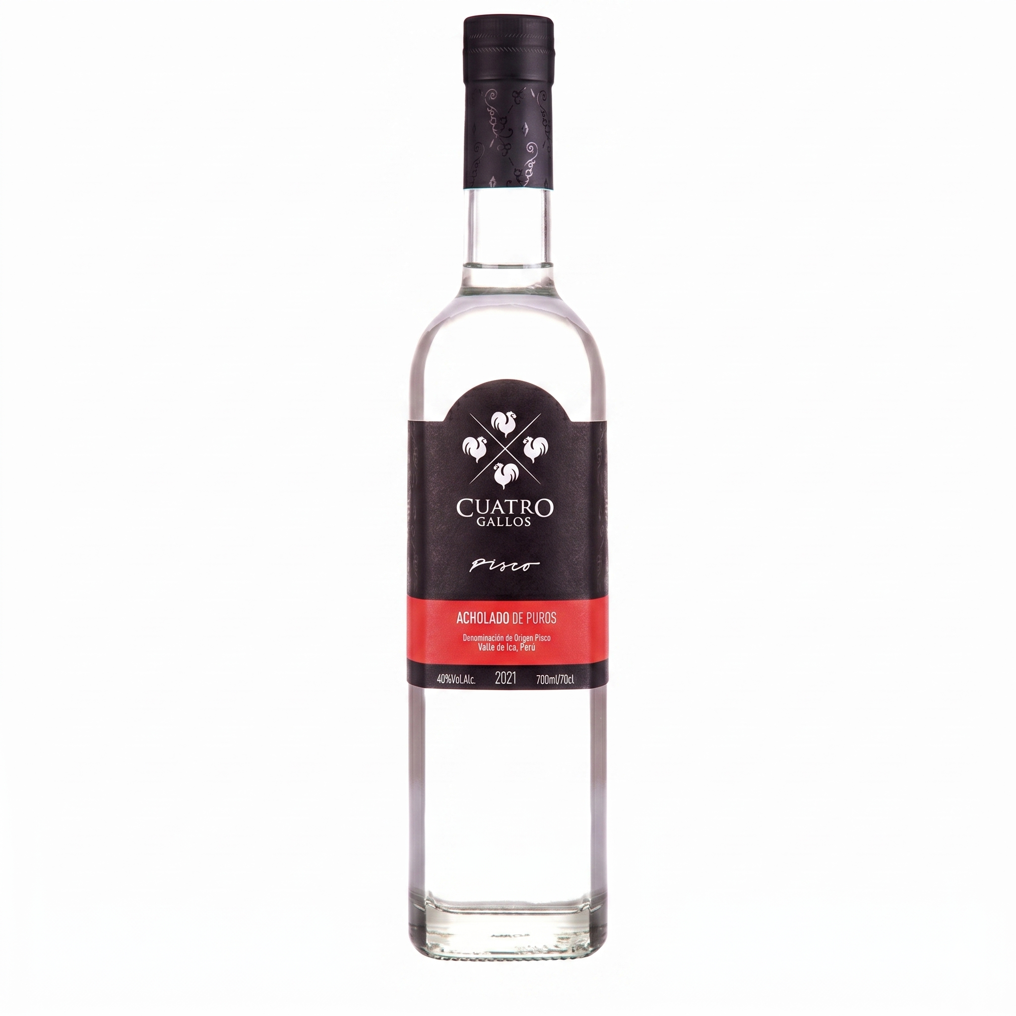 Pisco Puro Acholado Cuatro Gallos 700ml ficha tecnica original SC Liquors
